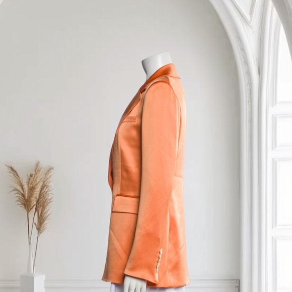 Veronica Beard Erie Satin Blazer in Orange Women's 2 Luxury - Picture 9 of 9